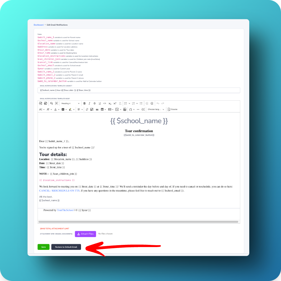 TourTheSchool interface screenshot